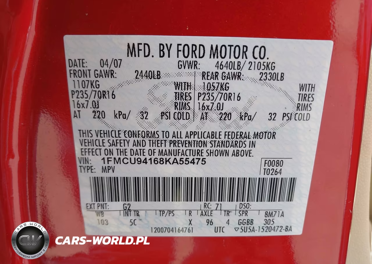 2008 Ford Escape Limited VIN:1FMCU94168KA55475 - 9