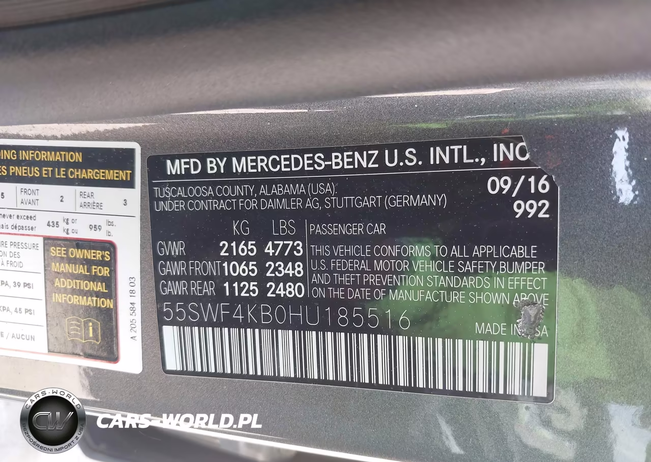 2017 Mercedes-Benz C 300 4Matic VIN:55SWF4KB0HU185516 - 9