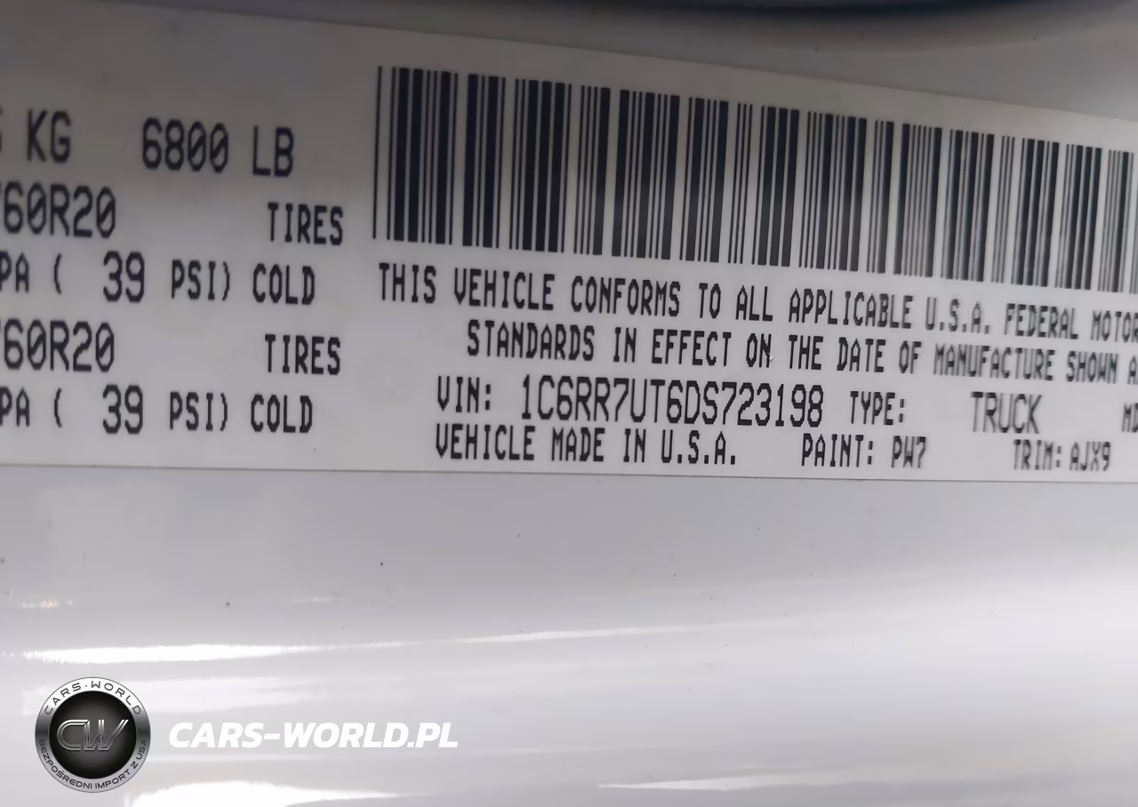 2013 Ram 1500 Sport VIN:1C6RR7UT6DS723198 - 9
