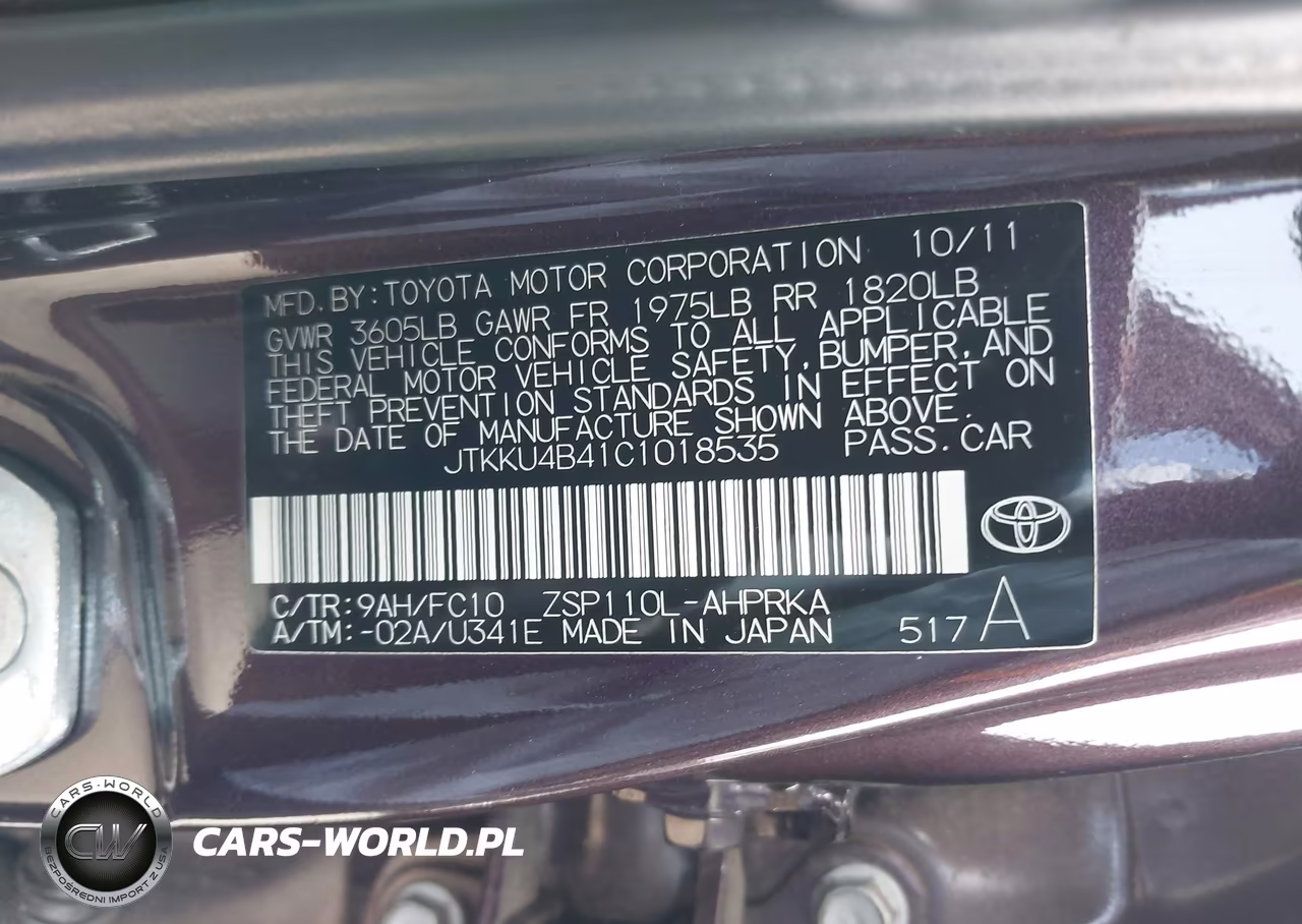 2012 Scion Xd VIN:JTKKU4B41C1018535 - 9