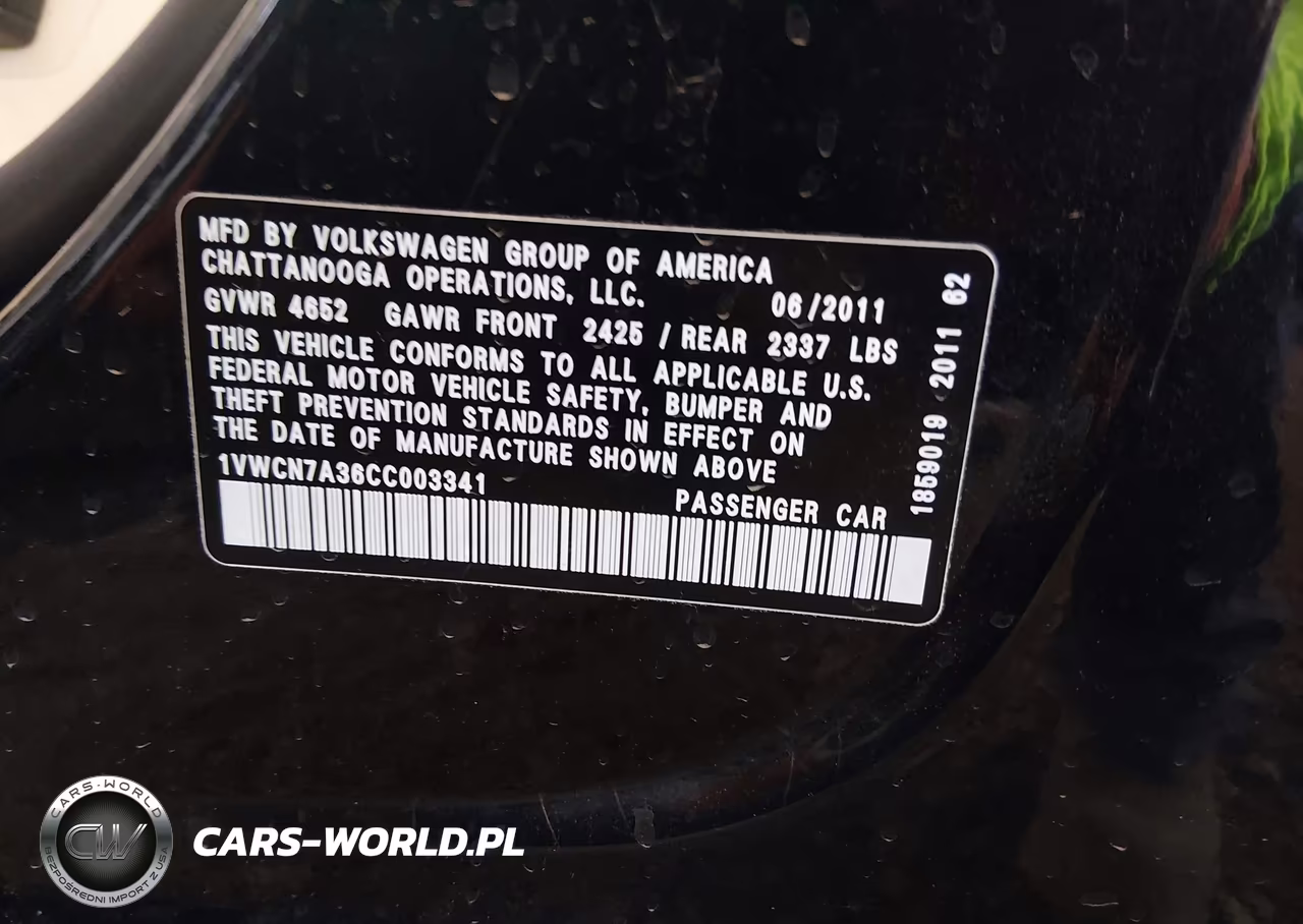 2012 Volkswagen Passat 2.0L Tdi Sel Premium VIN:1VWCN7A36CC003341 - 9