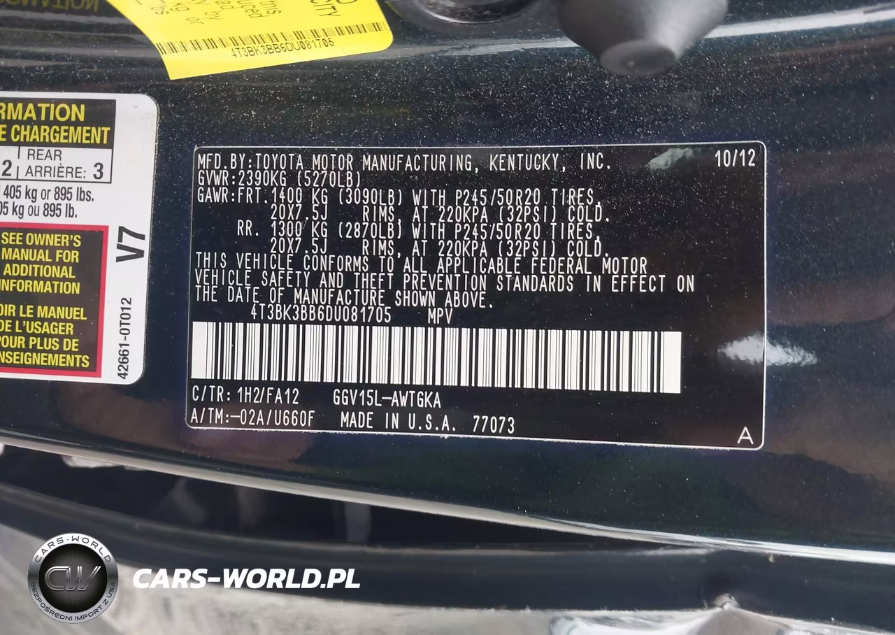 2013 Toyota Venza Le V6 VIN:4T3BK3BB6DU081705 - 9