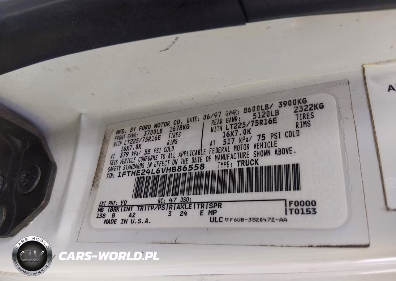 1997 Ford E-250 Standard VIN:1FTHE24L6VHB86558 - 9
