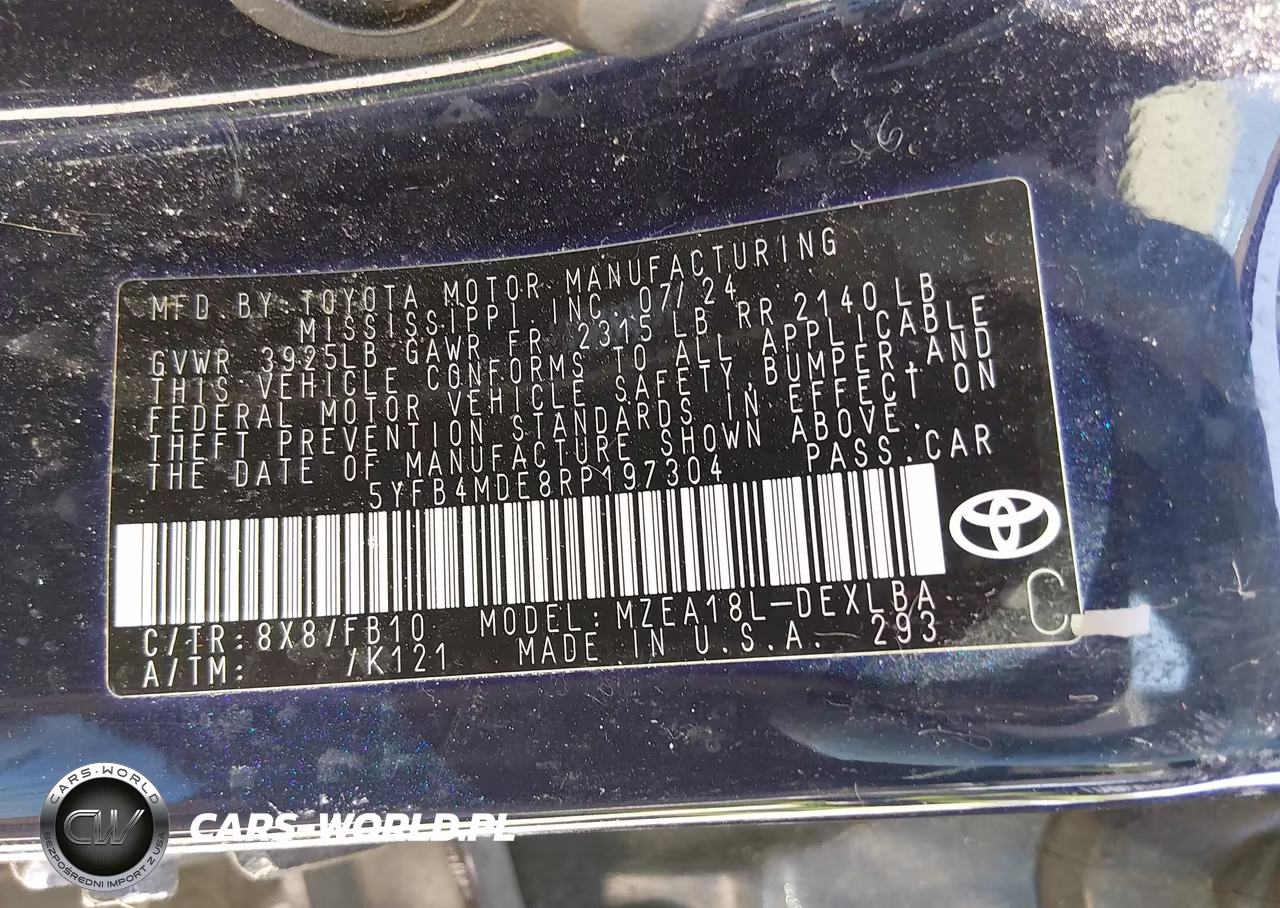 2024 Toyota Corolla Le VIN:5YFB4MDE8RP197304 - 9