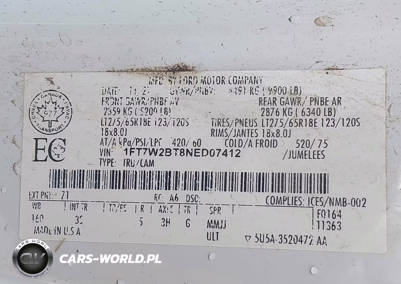 2022 Ford F-250 Xlt VIN:1FT7W2BT8NED07412 - 9