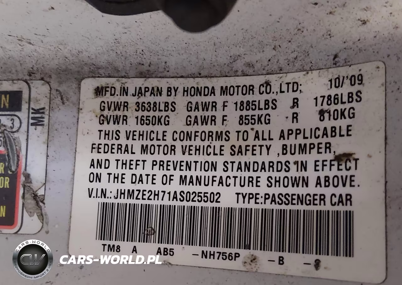 2010 Honda Insight Ex VIN:JHMZE2H71AS025502 - 9