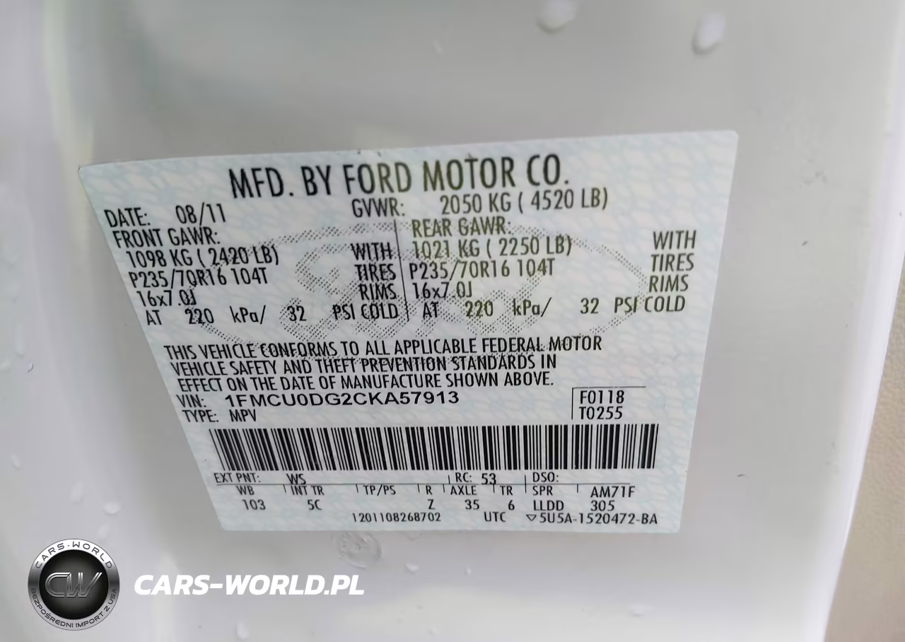 2012 Ford Escape Xlt VIN:1FMCU0DG2CKA57913 - 9