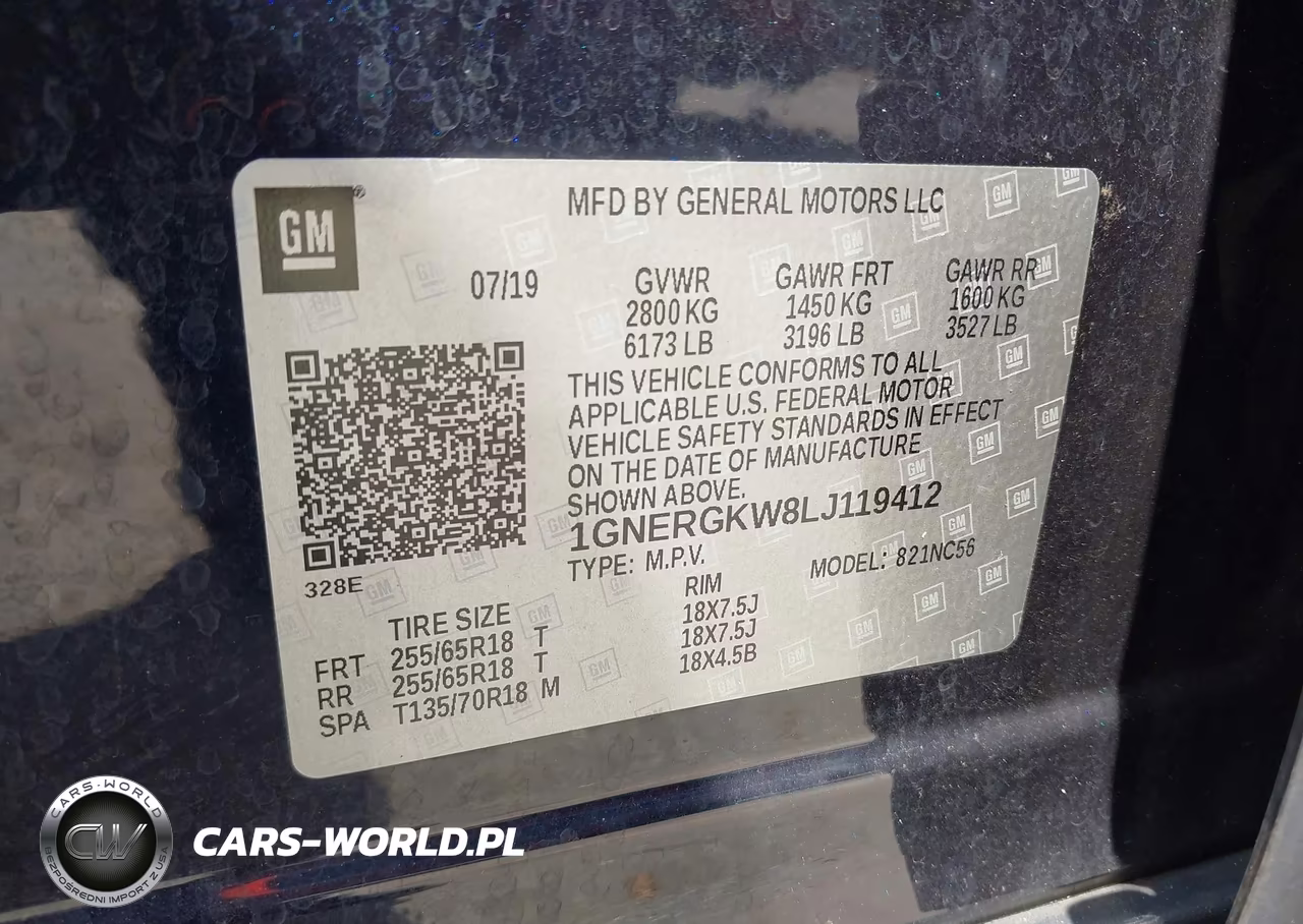 2020 Chevrolet Traverse Fwd Lt Cloth VIN:1GNERGKW8LJ119412 - 9