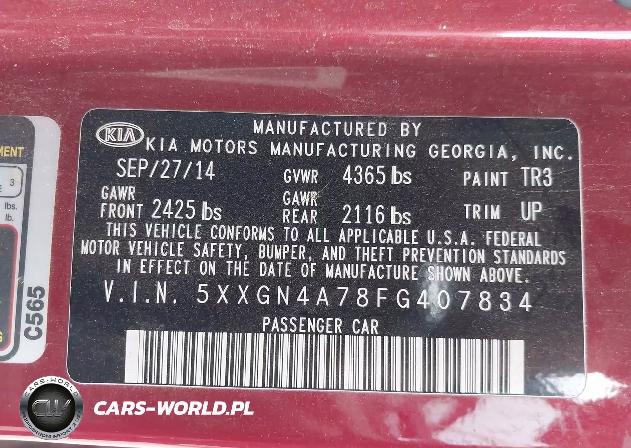 2015 Kia Optima Ex VIN:5XXGN4A78FG407834 - 9