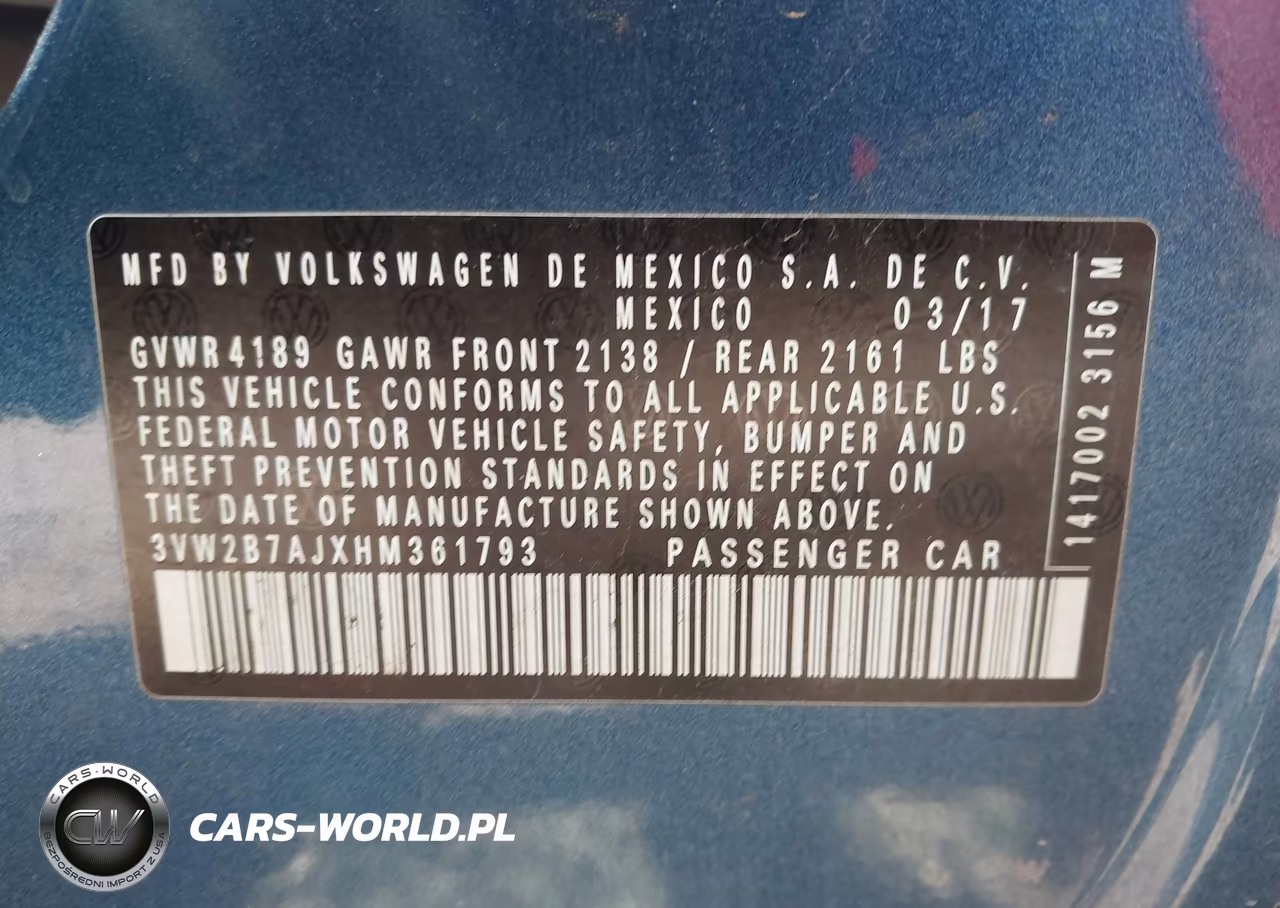 2017 Volkswagen Jetta 1.4T S VIN:3VW2B7AJXHM361793 - 9