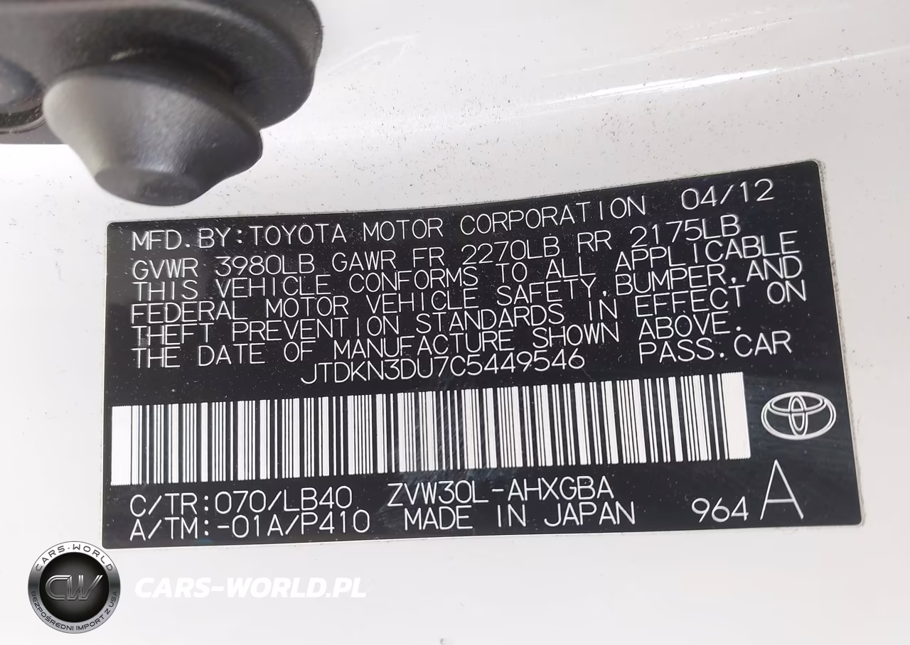 2012 Toyota Prius Four VIN:JTDKN3DU7C5449546 - 9