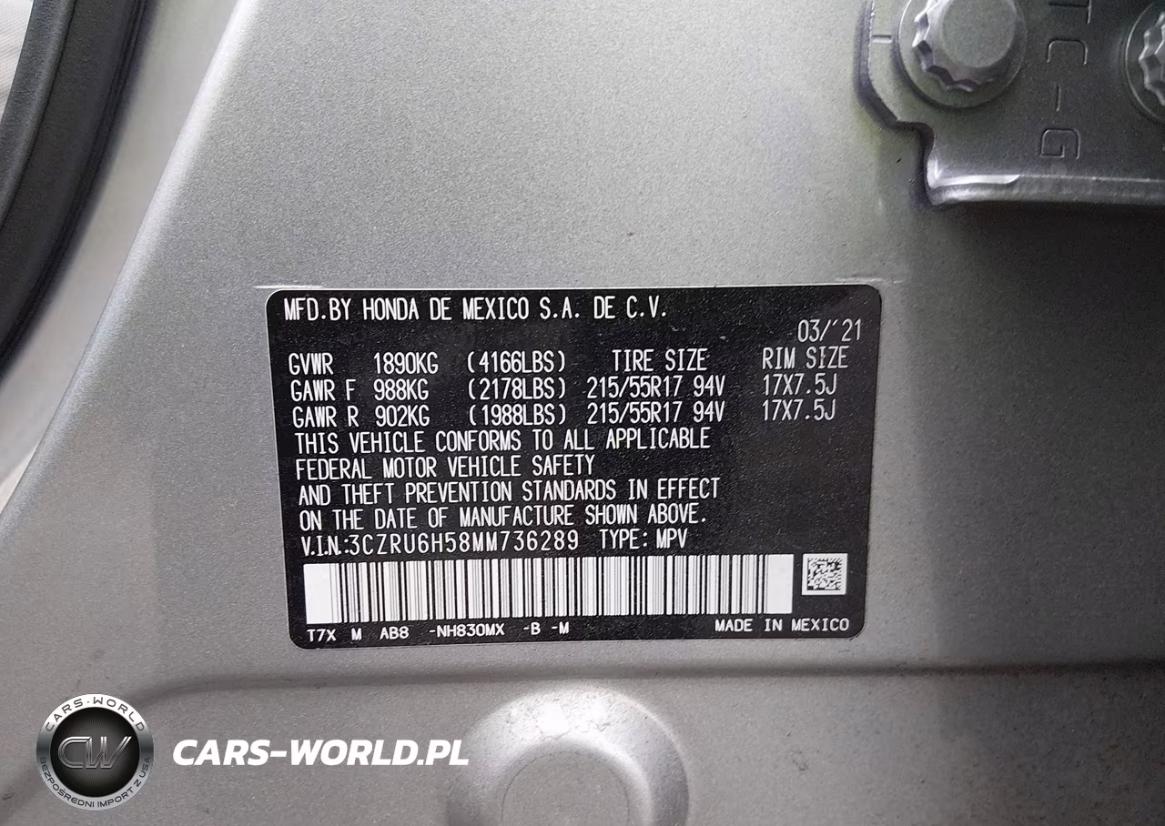 2021 Honda Hr-V Awd Ex VIN:3CZRU6H58MM736289 - 9