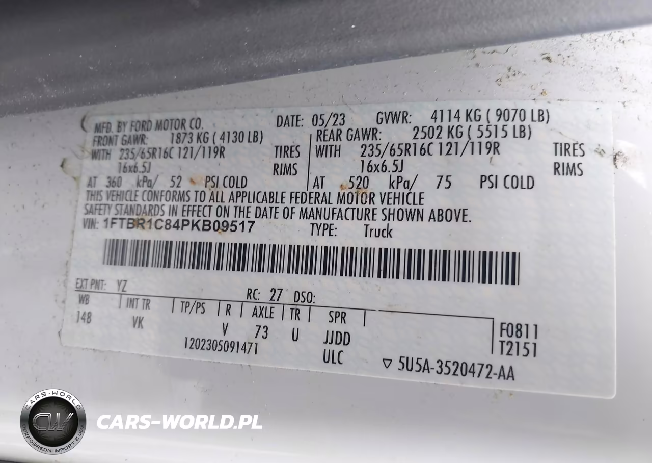 2023 Ford Transit-250 VIN:1FTBR1C84PKB09517 - 8