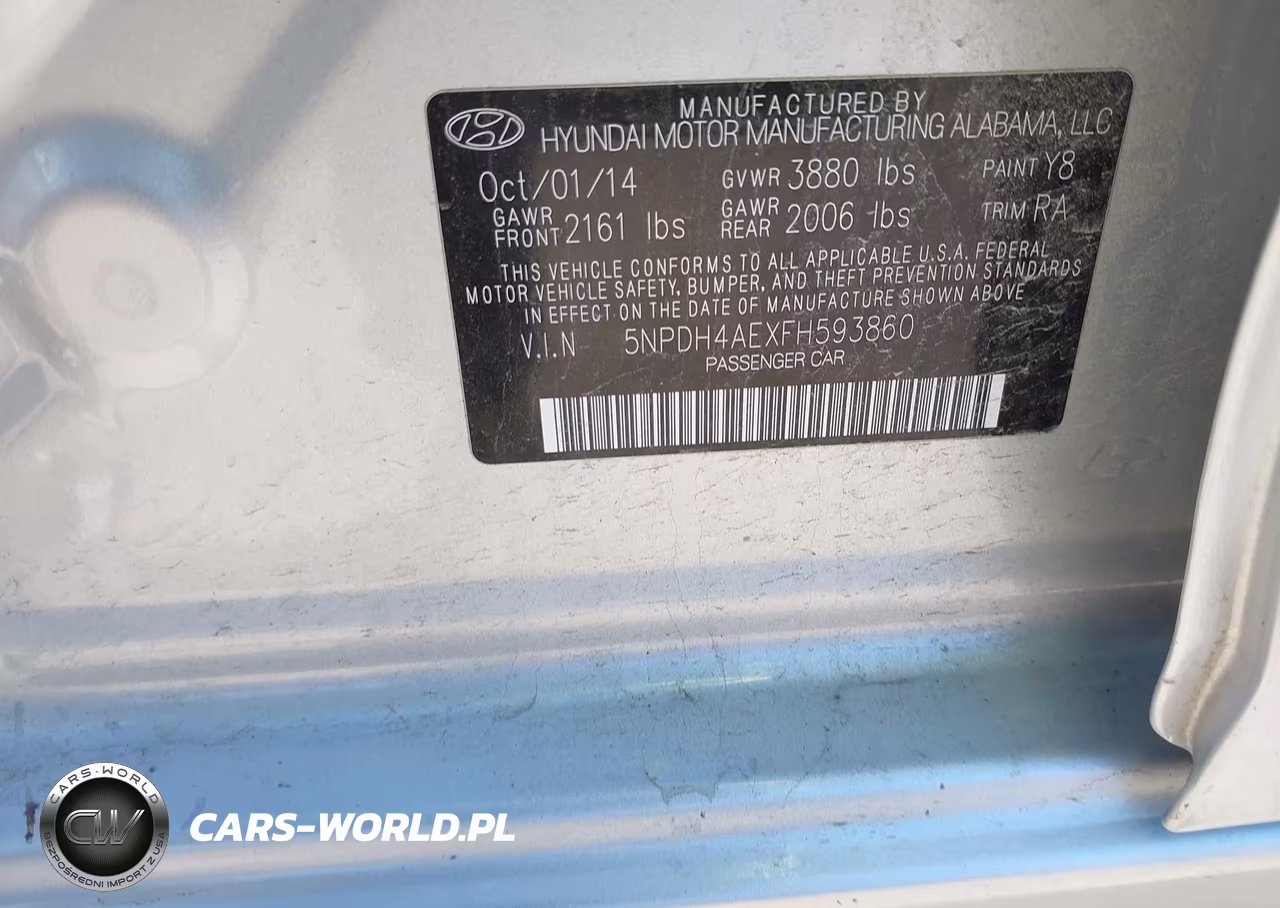2015 Hyundai Elantra Se VIN:5NPDH4AEXFH593860 - 9