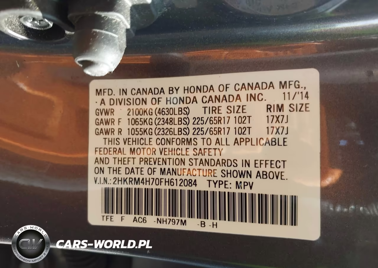 2015 Honda Cr-V Ex-L VIN:2HKRM4H70FH612084 - 9