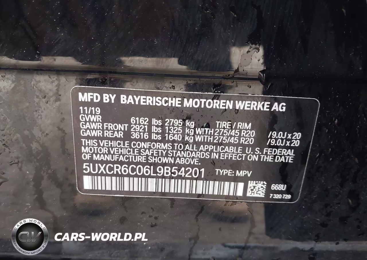 2020 BMW X5 xDrive40I VIN:5UXCR6C06L9B54201 - 9