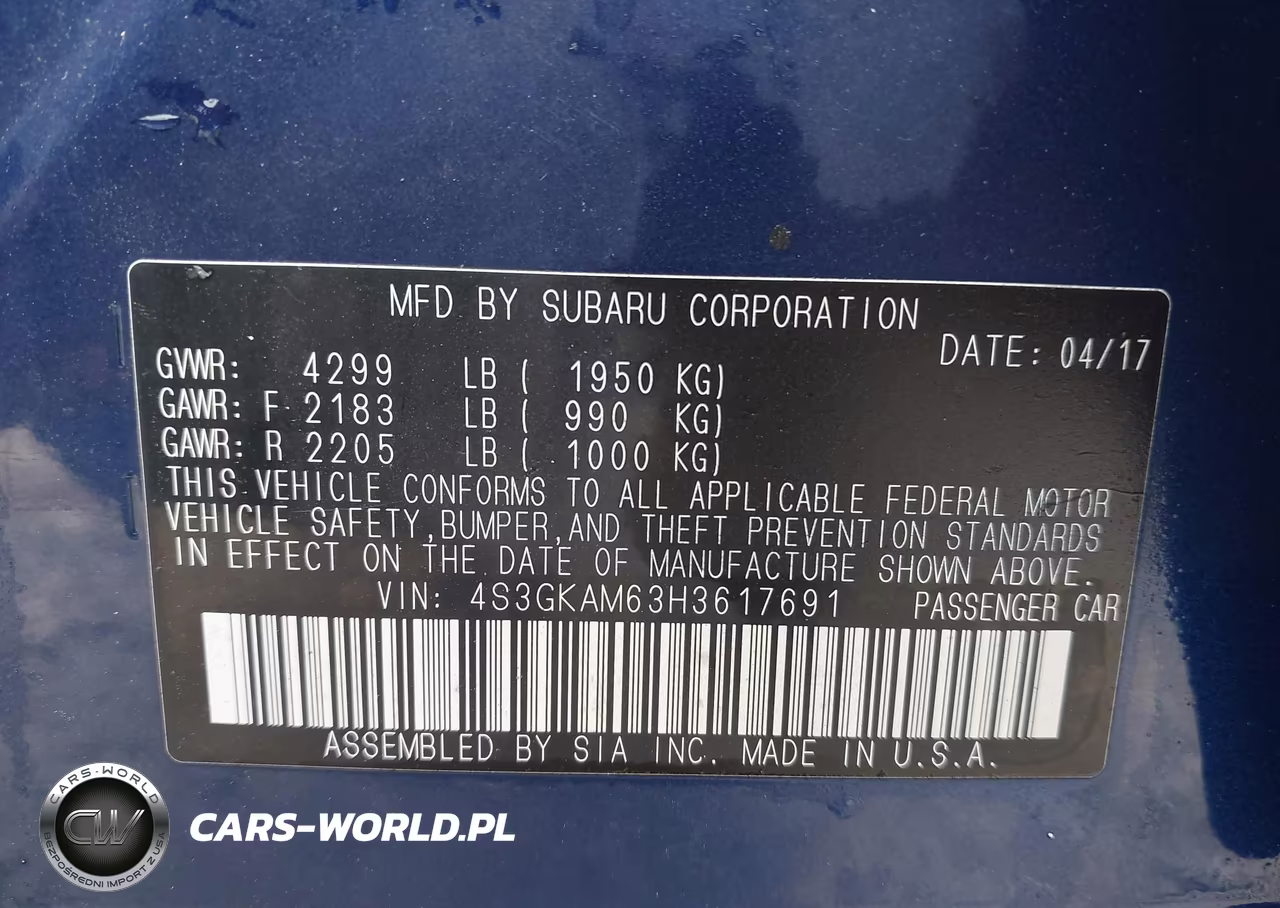 2017 Subaru Impreza 2.0I Sport VIN:4S3GKAM63H3617691 - 9
