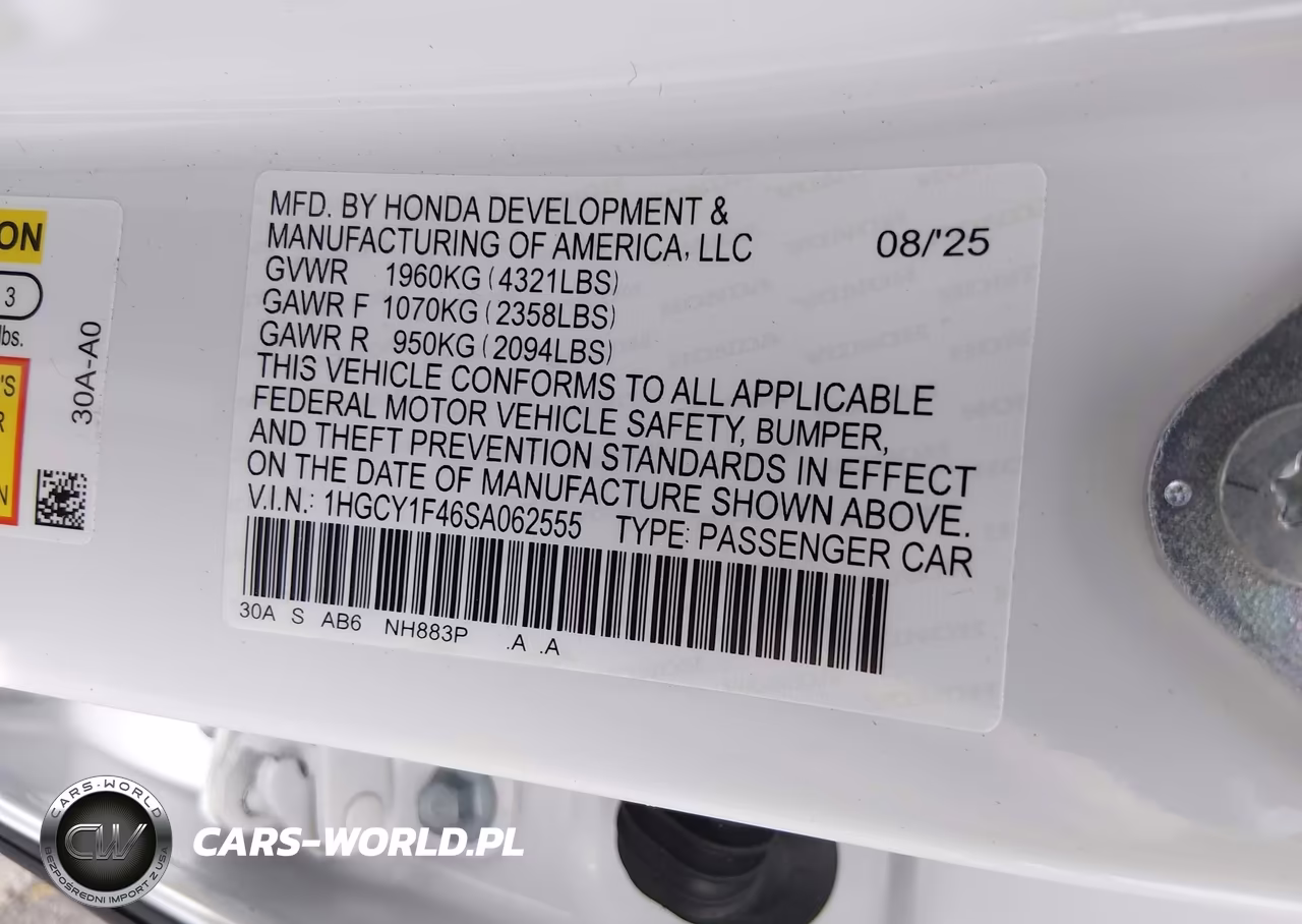 2025 Honda Accord Se VIN:1HGCY1F46SA062555 - 9