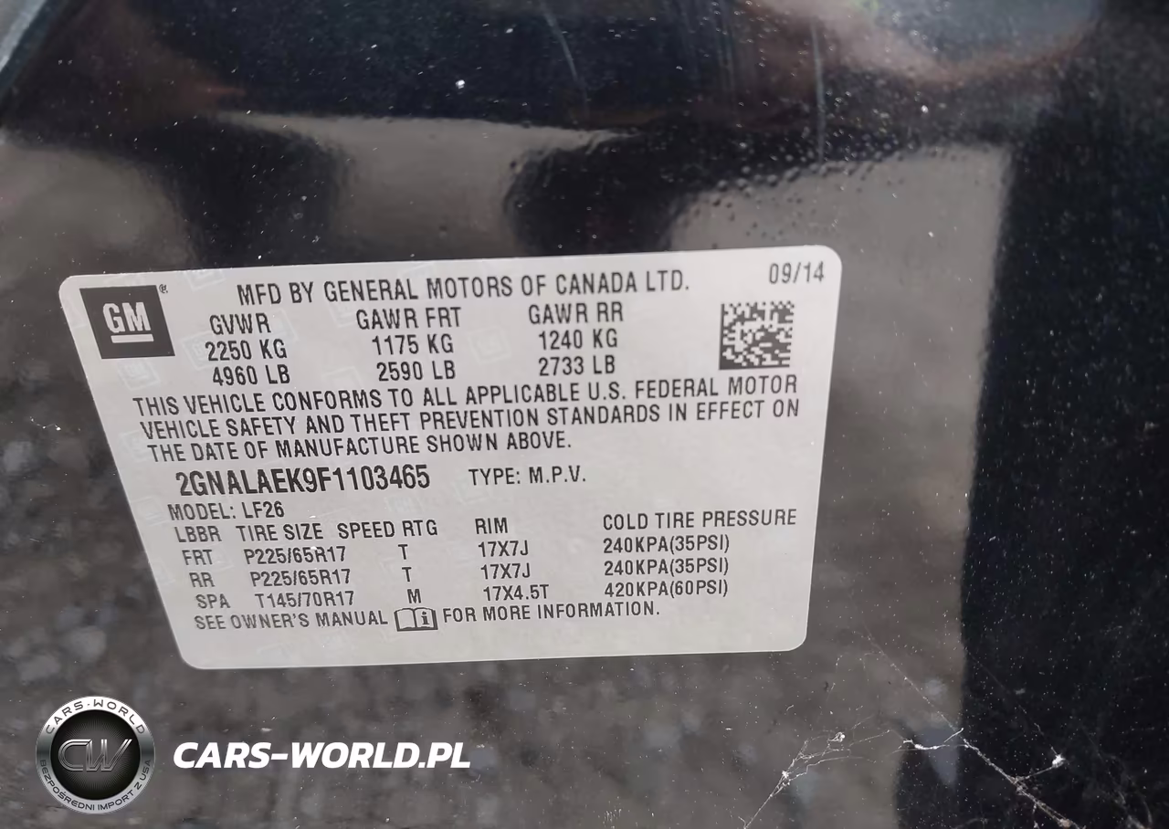 2015 Chevrolet Equinox Ls VIN:2GNALAEK9F1103465 - 9