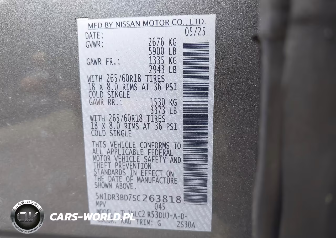 2025 Nissan Pathfinder Rock Creek 4Wd VIN:5N1DR3BD7SC263818 - 9