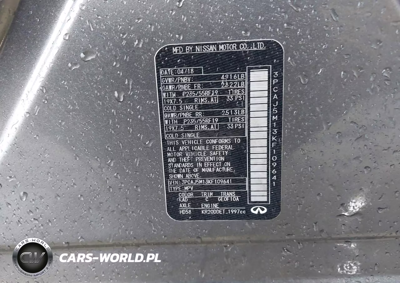 2019 Infiniti Qx50 VIN:3PCAJ5M13KF109641 - 9