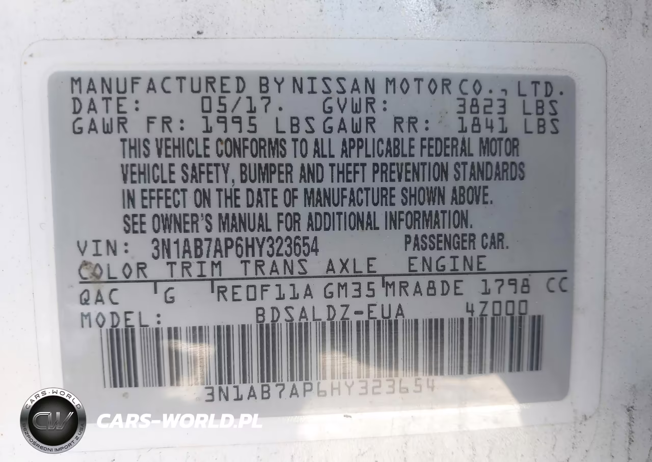 2017 Nissan Sentra Sv VIN:3N1AB7AP6HY323654 - 9