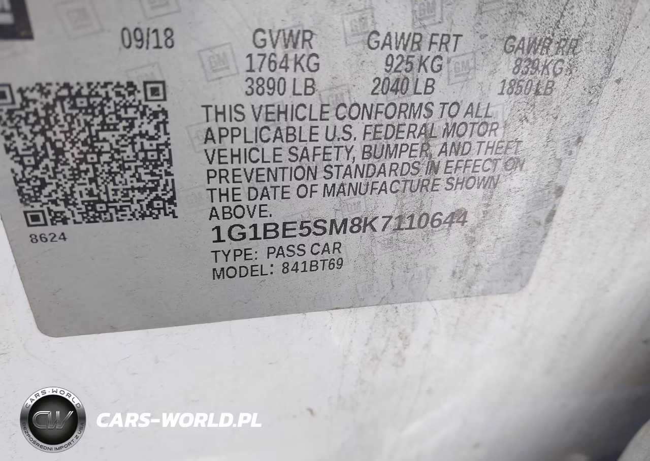 2019 Chevrolet Cruze Lt VIN:1G1BE5SM8K7110644 - 9