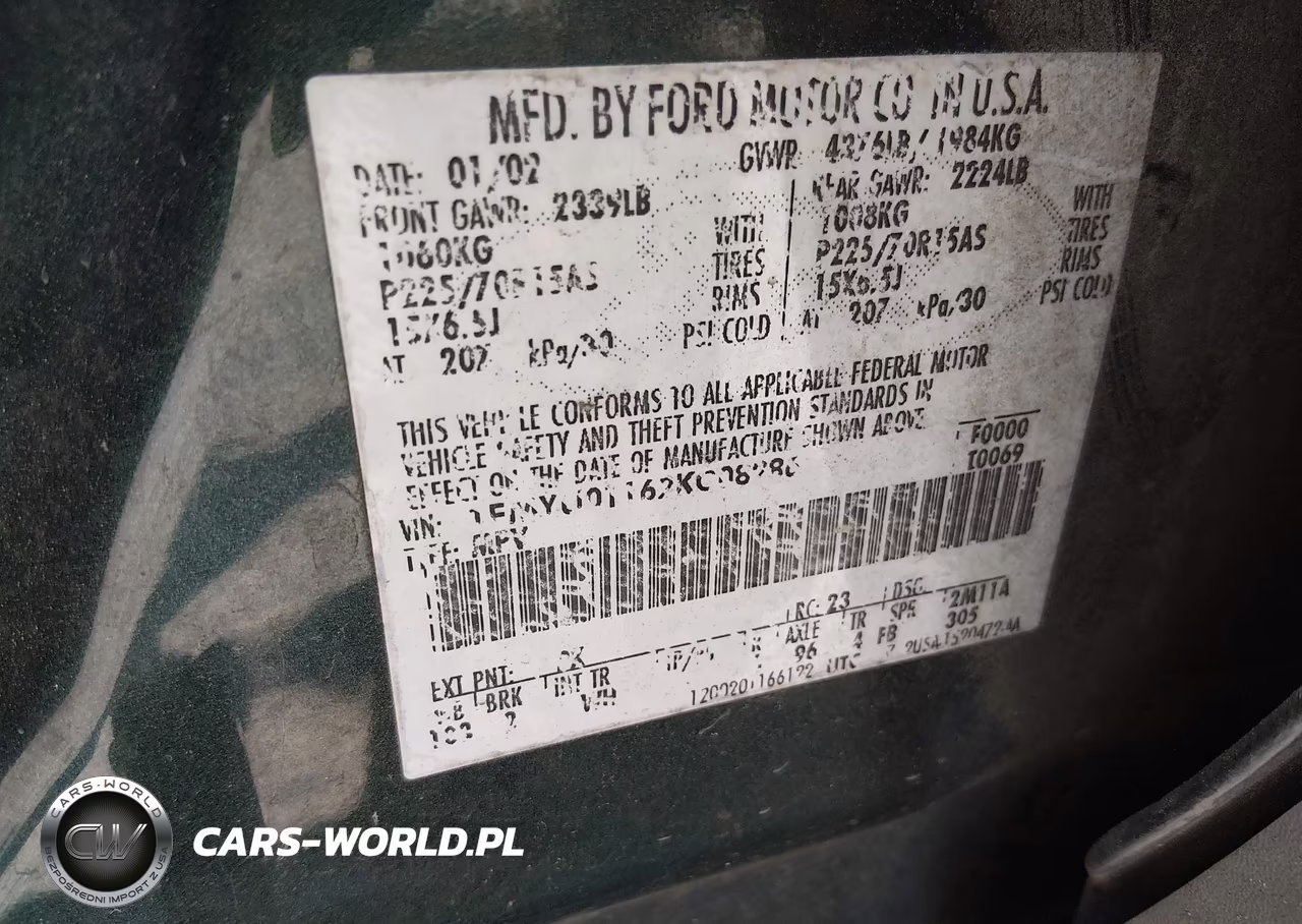 2002 Ford Escape Xls VIN:1FMYU01162KC08286 - 9