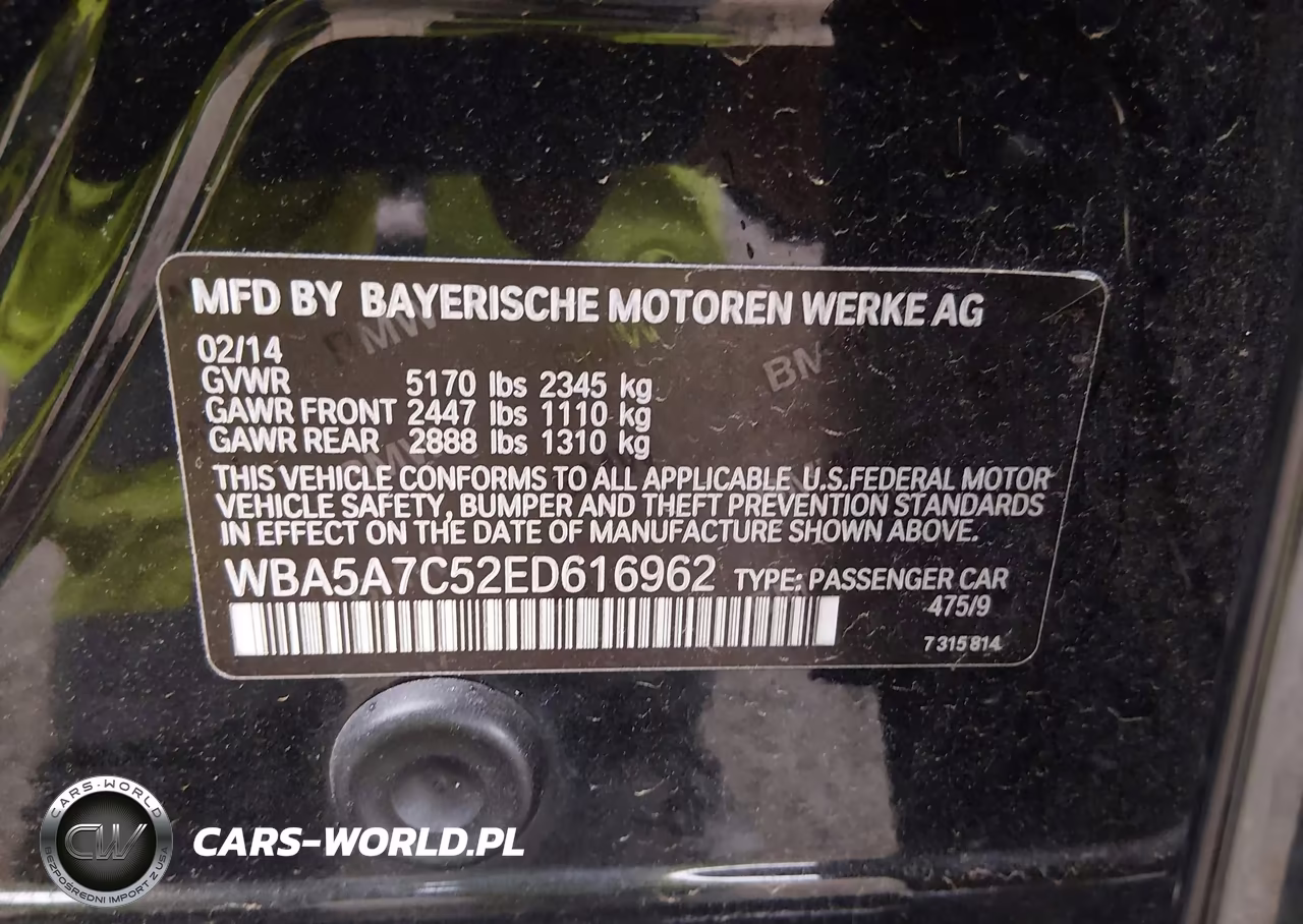 2014 BMW 528I xDrive VIN:WBA5A7C52ED616962 - 9