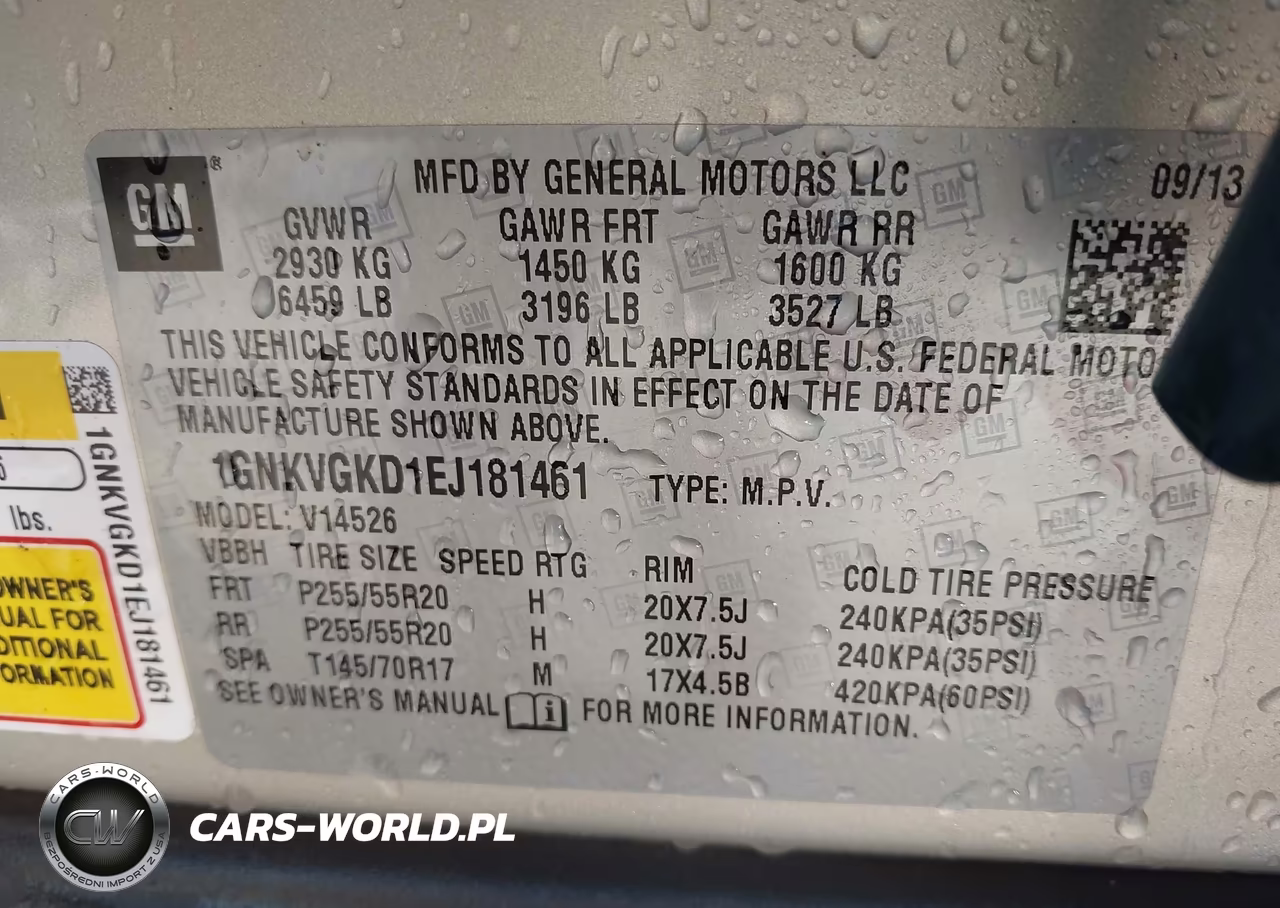 2014 Chevrolet Traverse 1Lt VIN:1GNKVGKD1EJ181461 - 9