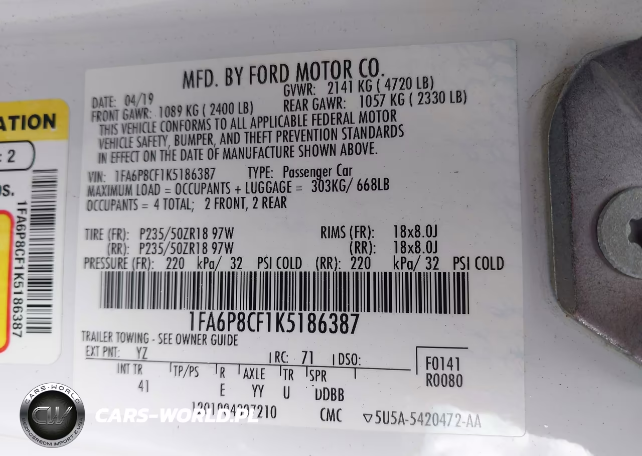 2019 Ford Mustang Gt Premium VIN:1FA6P8CF1K5186387 - 9