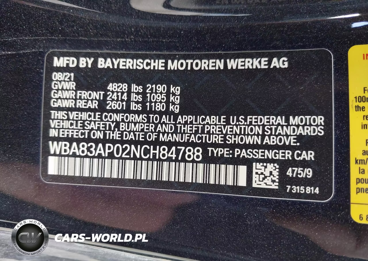 2022 BMW M440I VIN:WBA83AP02NCH84788 - 9