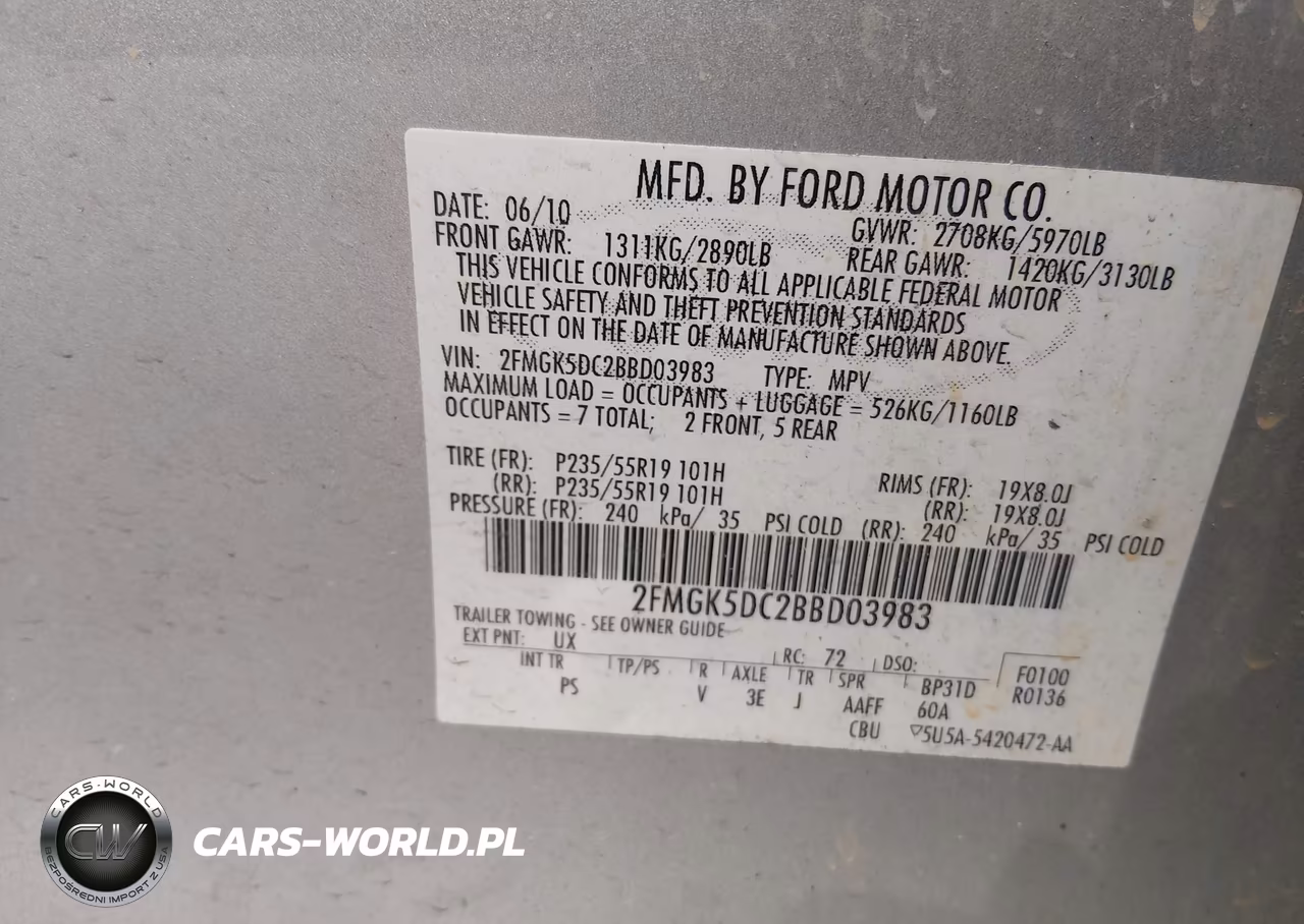 2011 Ford Flex Limited VIN:2FMGK5DC2BBD03983 - 9