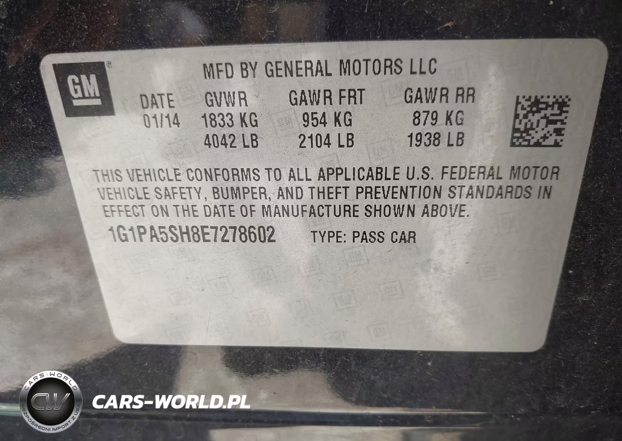 2014 Chevrolet Cruze Ls Auto VIN:1G1PA5SH8E7278602 - 9