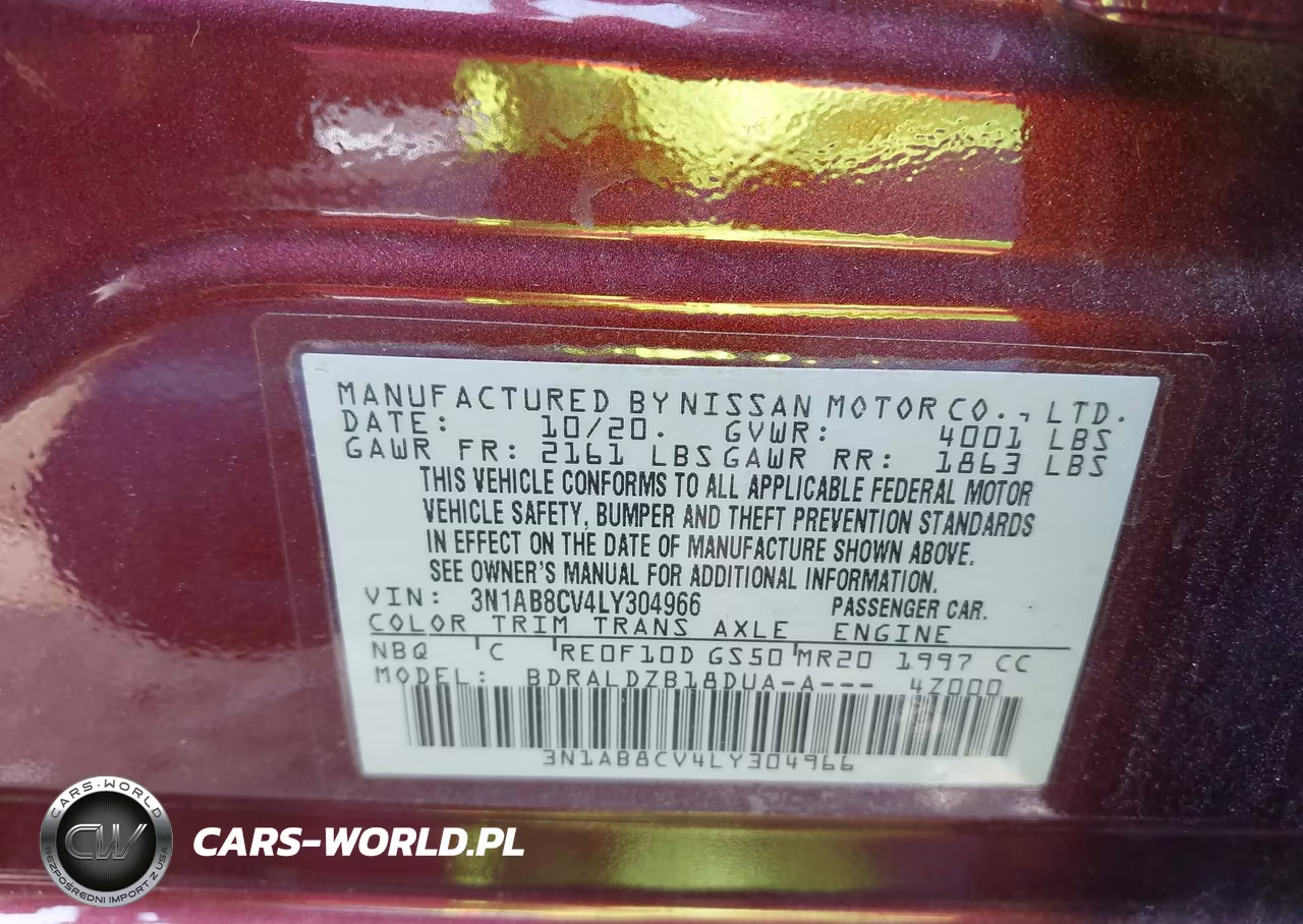 2020 Nissan Sentra Sv Xtronic Cvt VIN:3N1AB8CV4LY304966 - 9