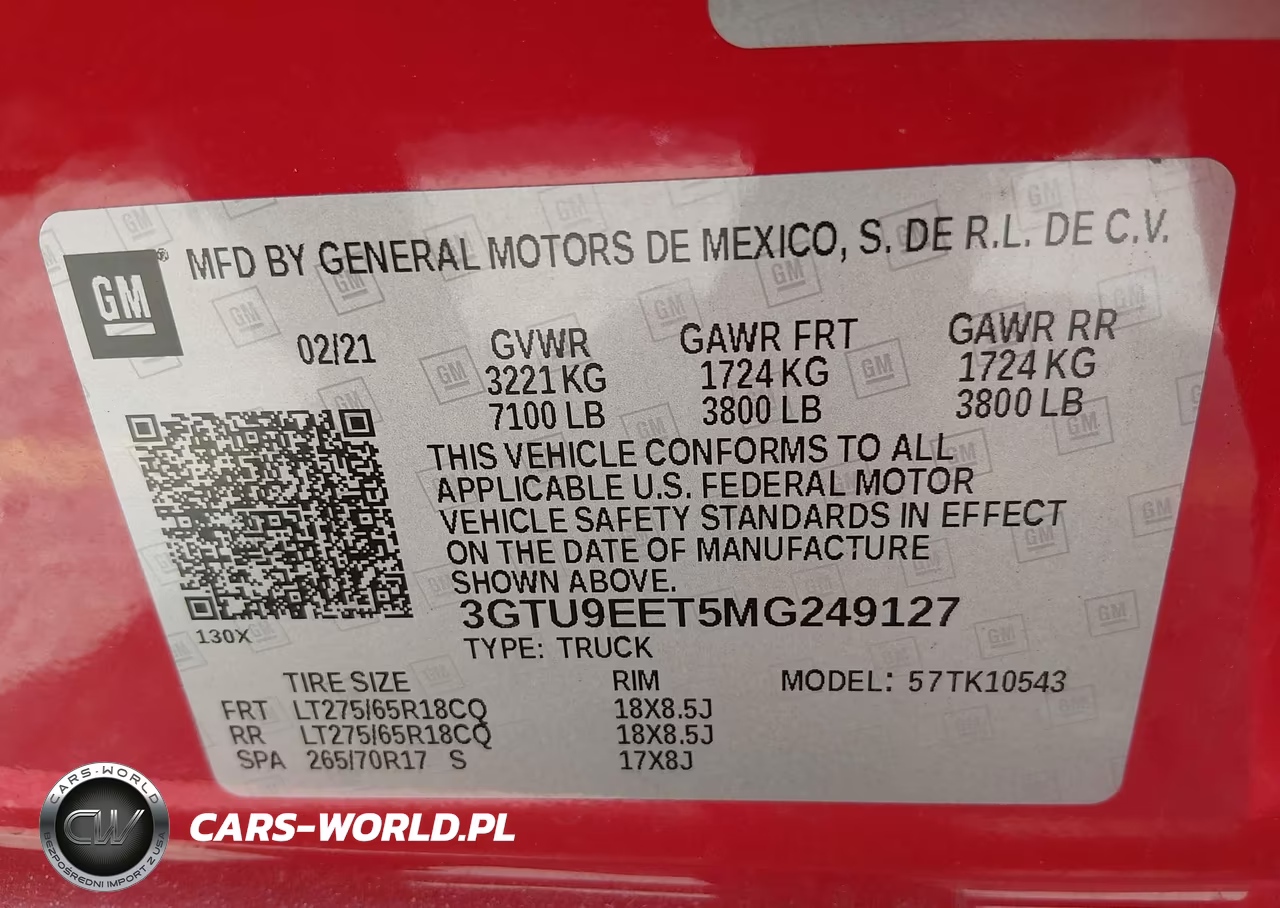 2021 GMC Sierra 1500 4Wd Short Box At4 VIN:3GTU9EET5MG249127 - 9