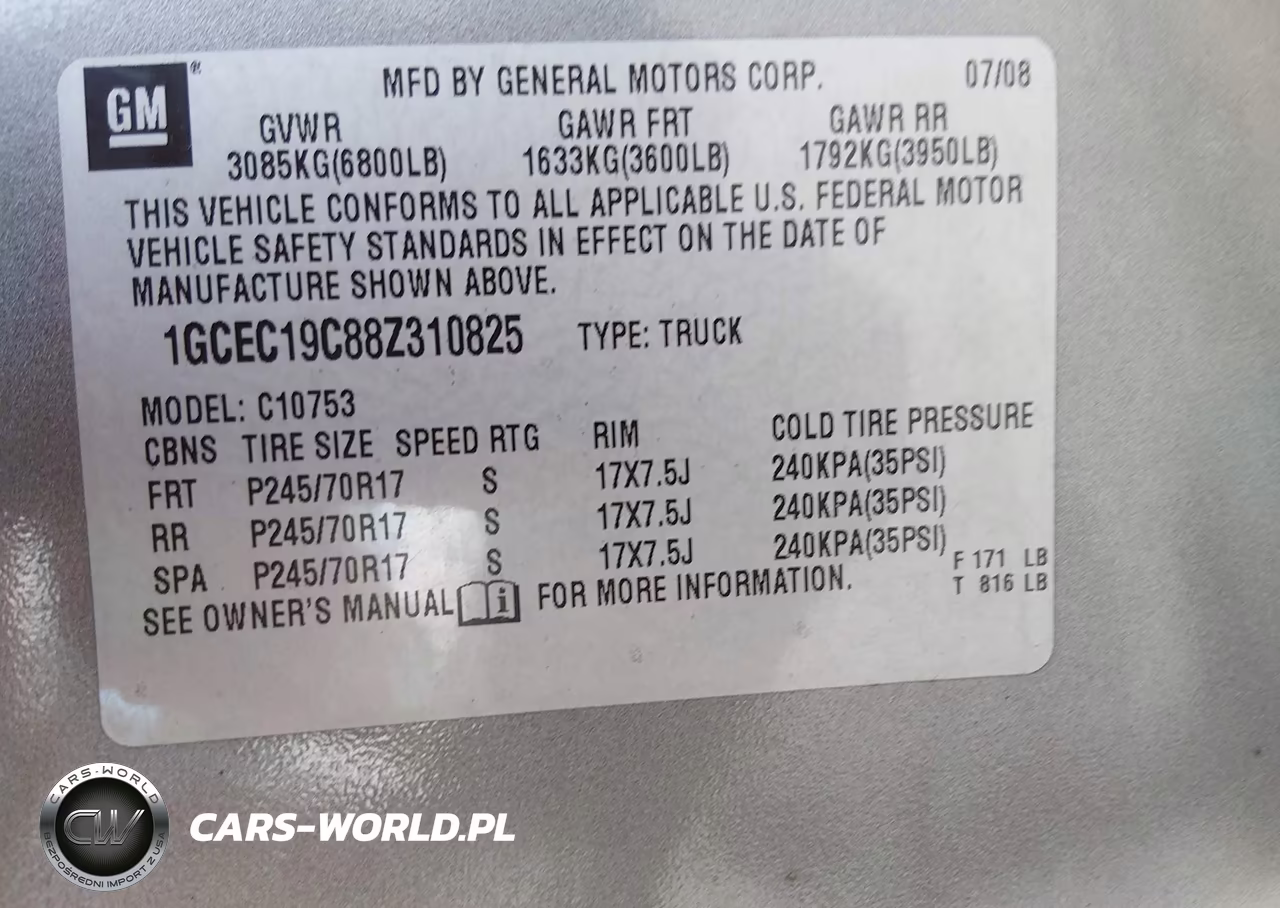 2008 Chevrolet Silverado 1500 Ls VIN:1GCEC19C88Z310825 - 9