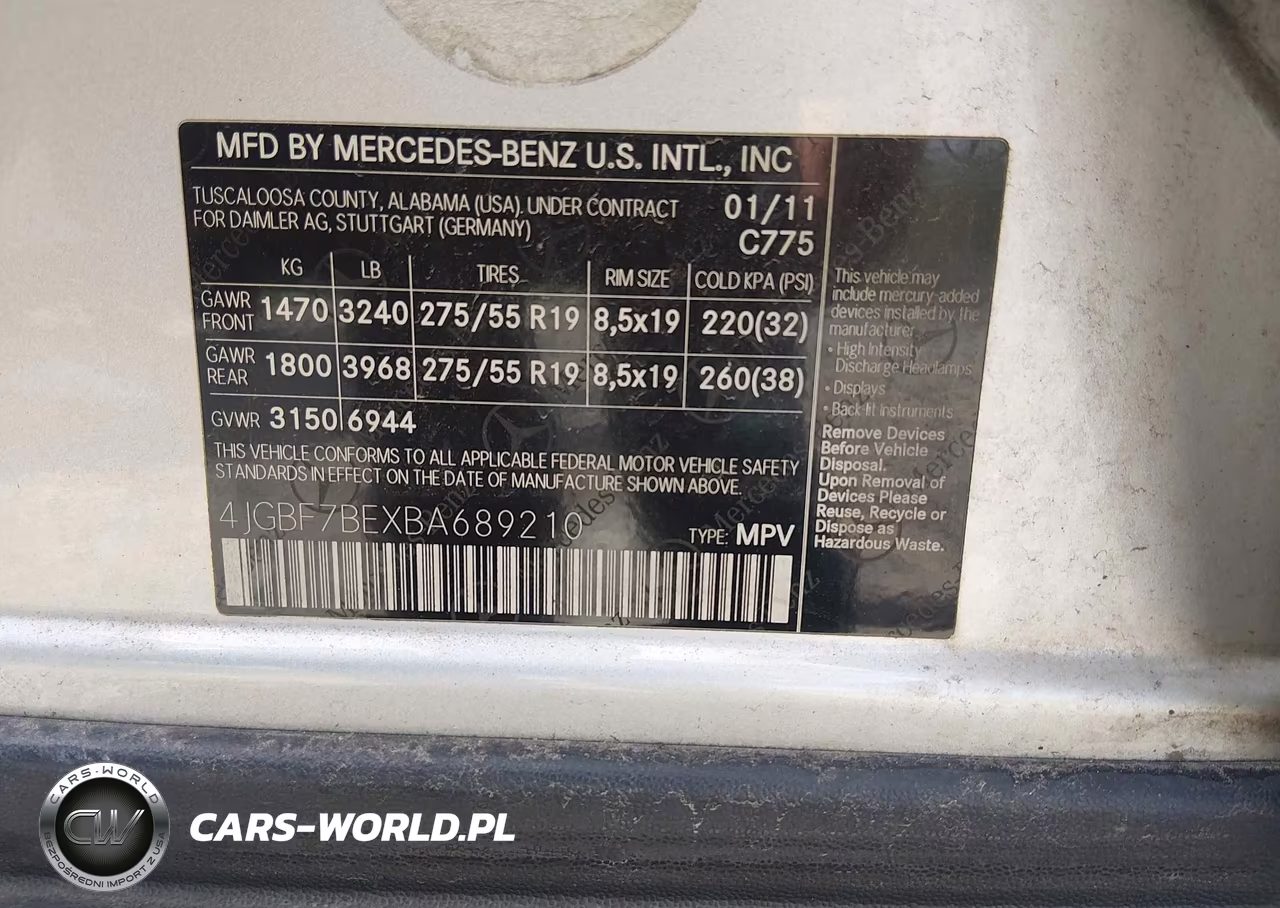 2011 Mercedes-Benz Gl 450 4Matic VIN:4JGBF7BEXBA689210 - 9