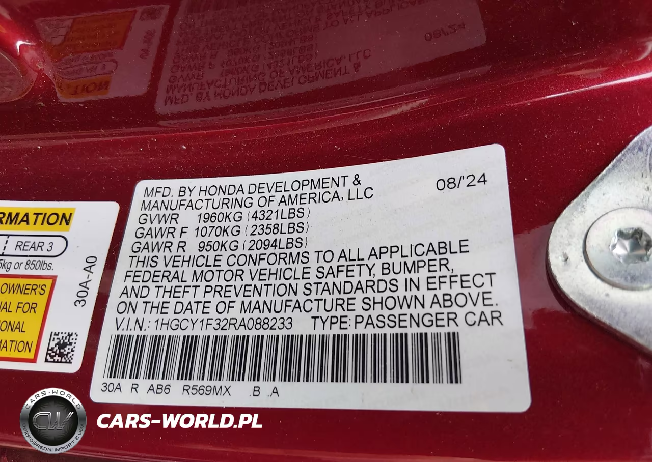 2024 Honda Accord Ex VIN:1HGCY1F32RA088233 - 9