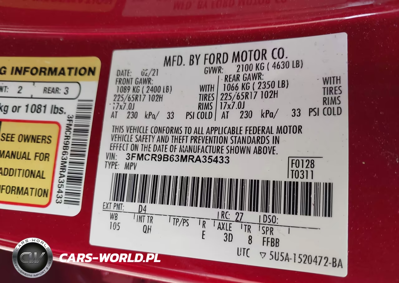 2021 Ford Bronco Sport Big Bend VIN:3FMCR9B63MRA35433 - 9