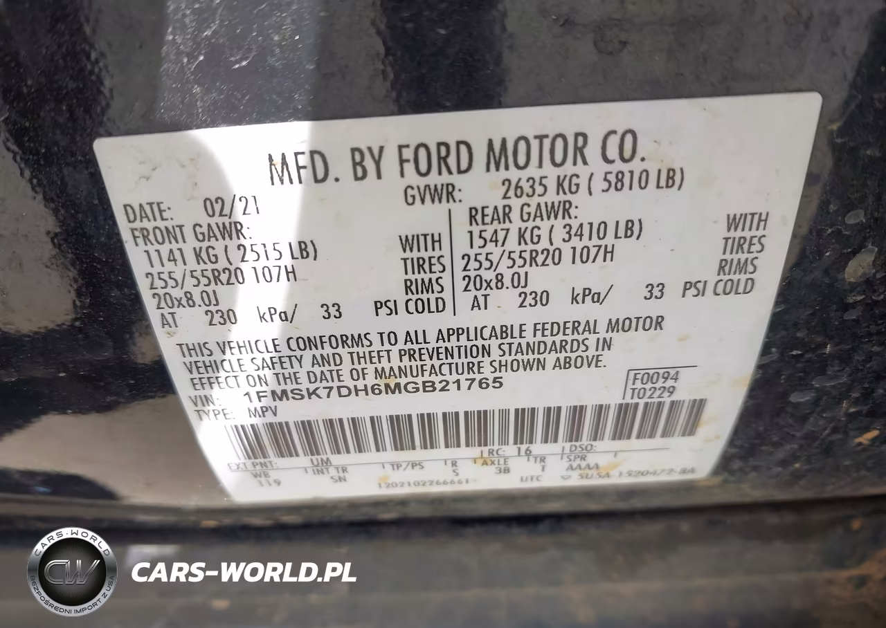 2021 Ford Explorer Xlt VIN:1FMSK7DH6MGB21765 - 9