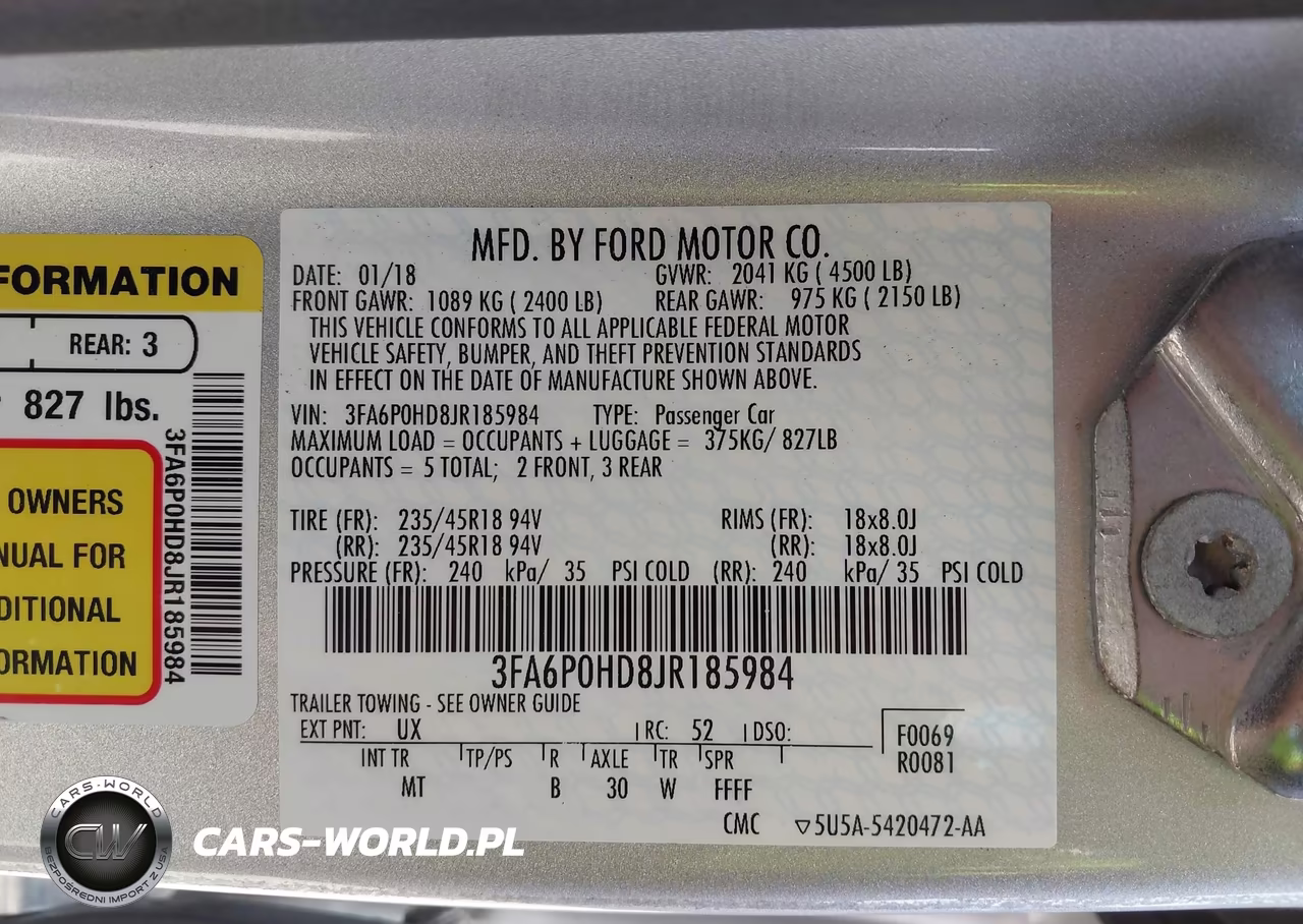 2018 Ford Fusion Se VIN:3FA6P0HD8JR185984 - 9