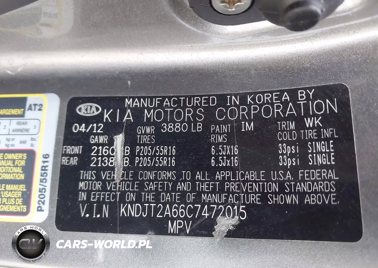 2012 Kia Soul + VIN:KNDJT2A66C7472015 - 9