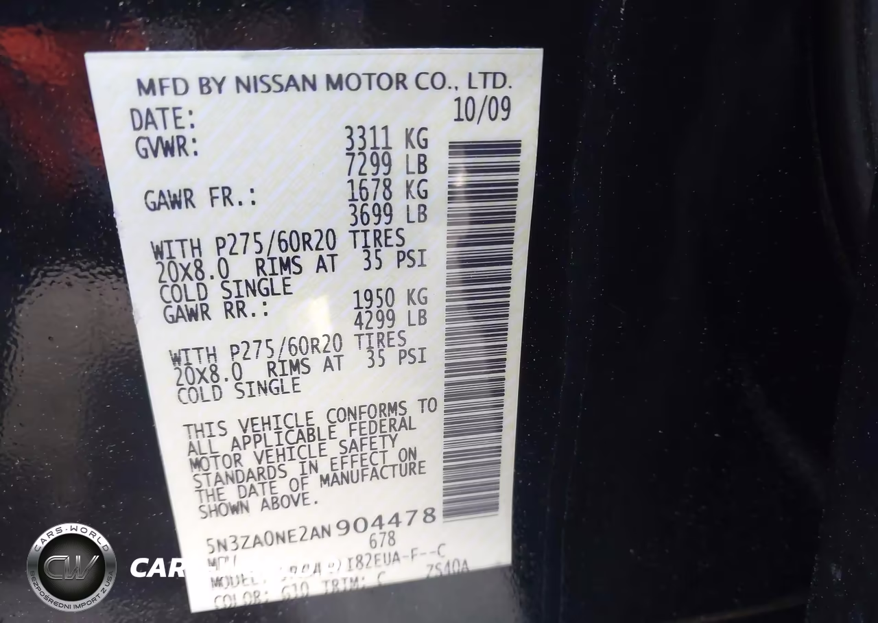 2010 Infiniti Qx56 VIN:5N3ZA0NE2AN904478 - 9
