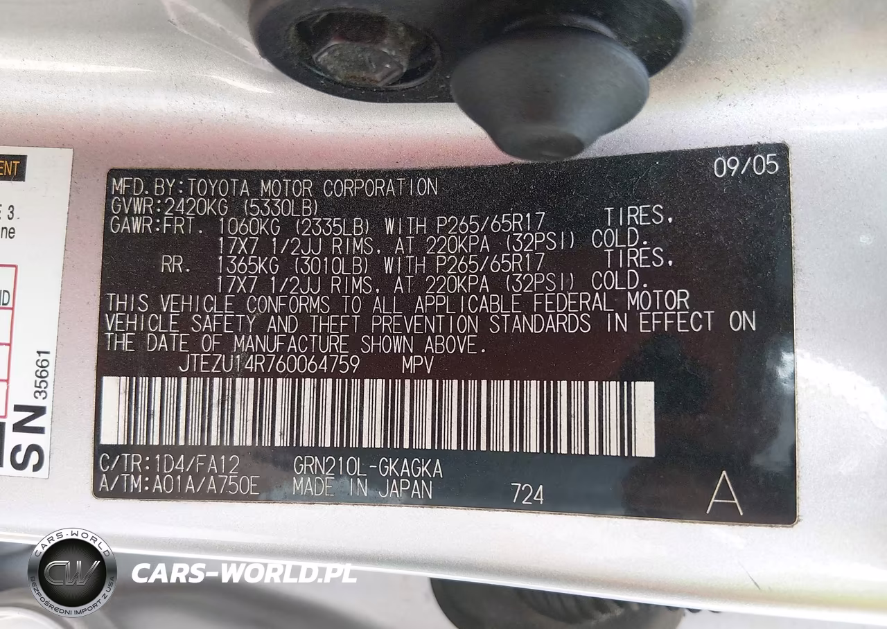 2006 Toyota 4Runner Sr5 V6 VIN:JTEZU14R760064759 - 9