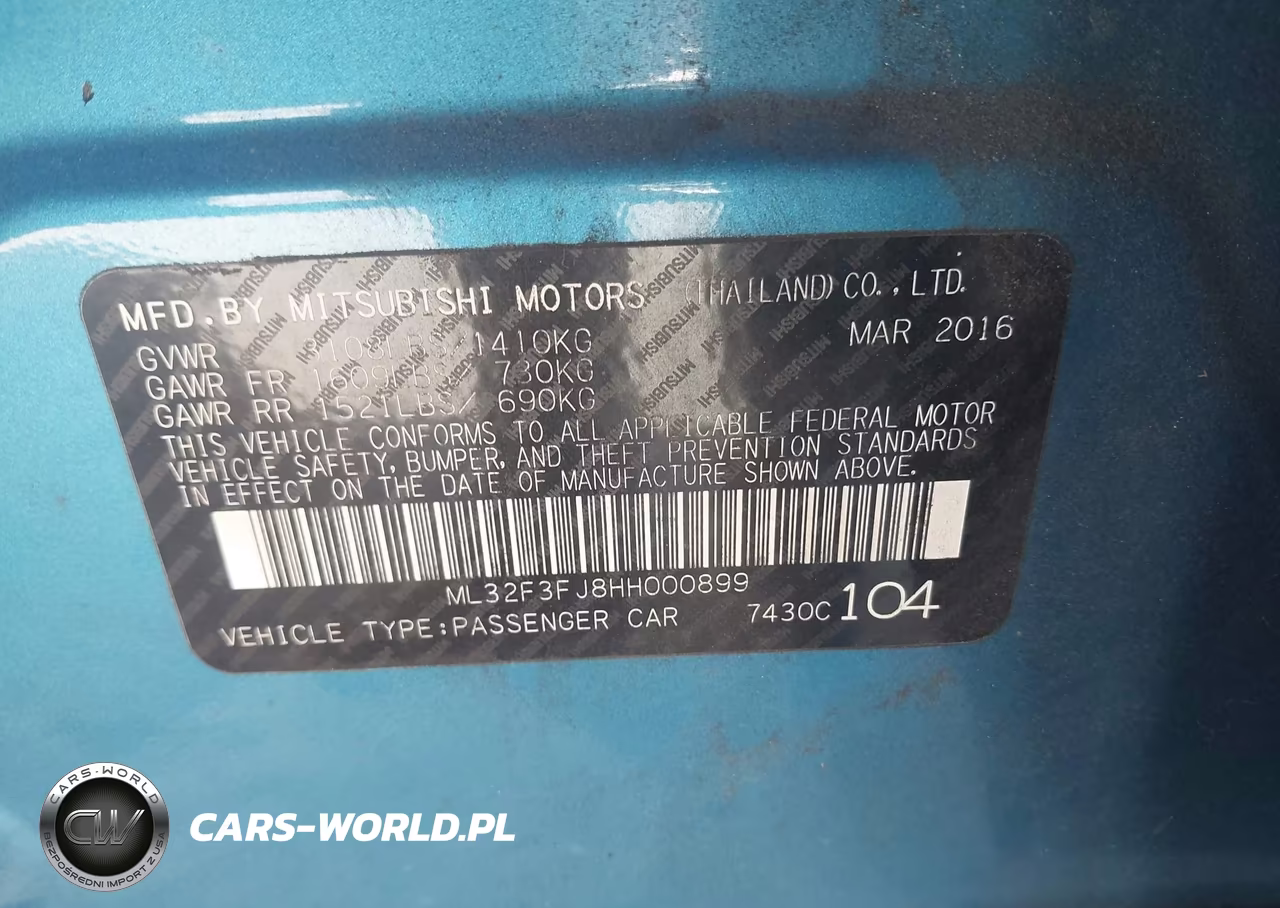 2017 Mitsubishi Mirage G4 Es VIN:ML32F3FJ8HH000899 - 9