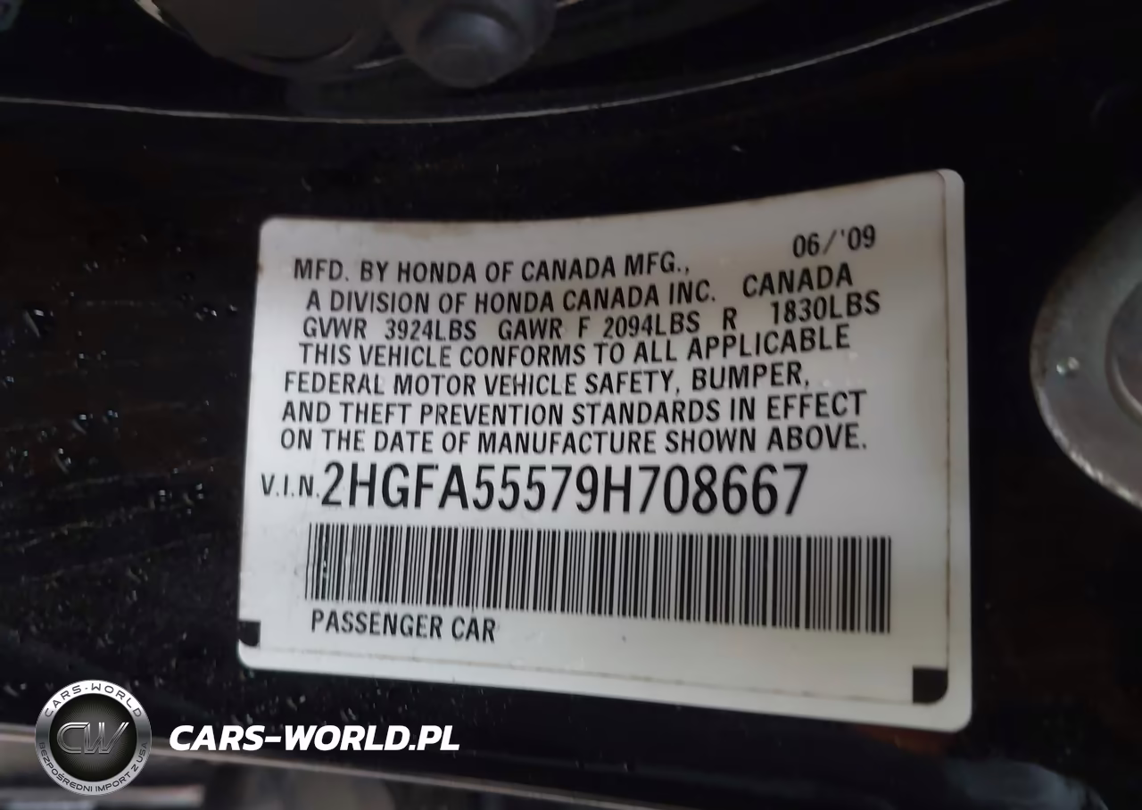 2009 Honda Civic Si VIN:2HGFA55579H708667 - 9