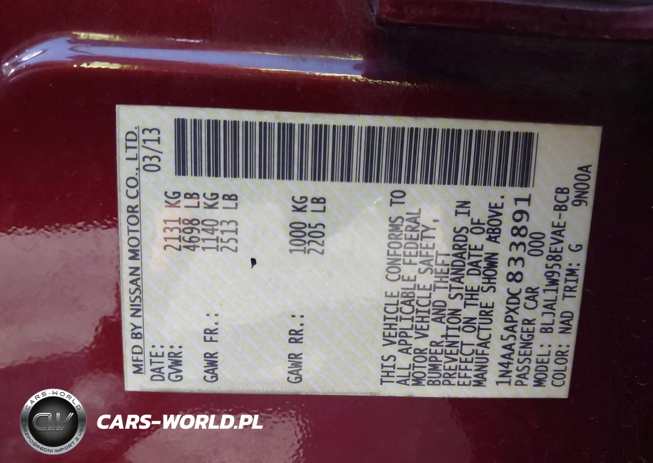 2013 Nissan Maxima 3.5 Sv VIN:1N4AA5APXDC833891 - 9