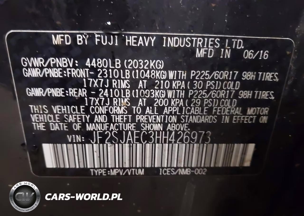 2017 Subaru Forester 2.5I Premium VIN:JF2SJAEC3HH426973 - 9