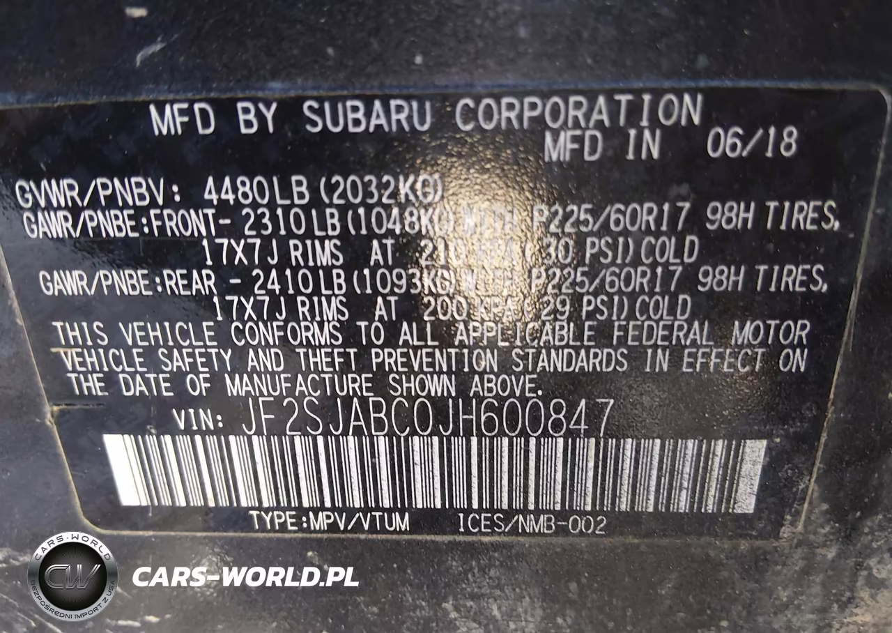 2018 Subaru Forester 2.5I VIN:JF2SJABC0JH600847 - 9